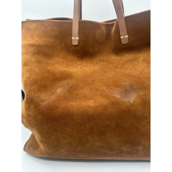 Clare V. Suede Brown Simple Tote Shoulder Bag - Picture 8 of 11